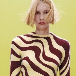 Zara Retro Sweater Dress Vintage Style Winter Knit